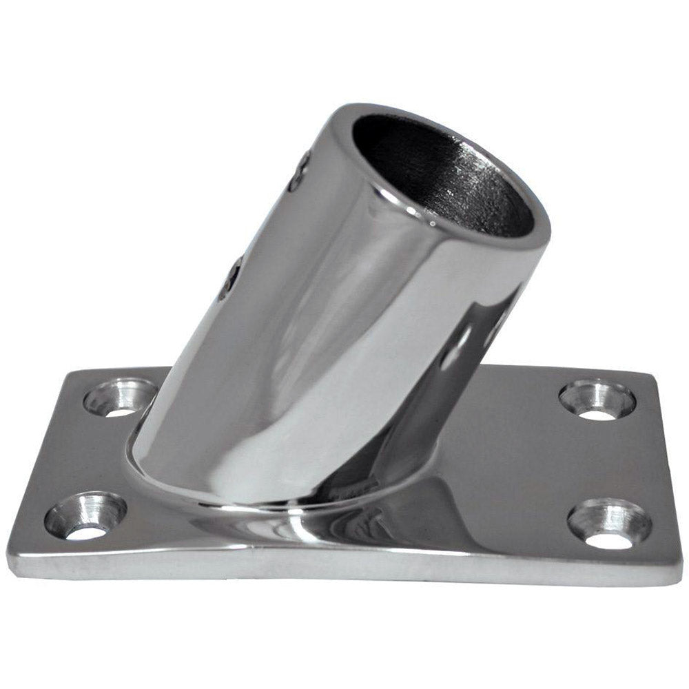 Whitecap 1" O.D. 60 Degree Rectangle Base SS Rail Fitting [6142C]