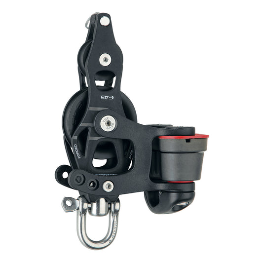 Harken 45mm Single Aluminum Element Fiddle Block w/Swivel, Becket  150 Cam Cleat [6234]