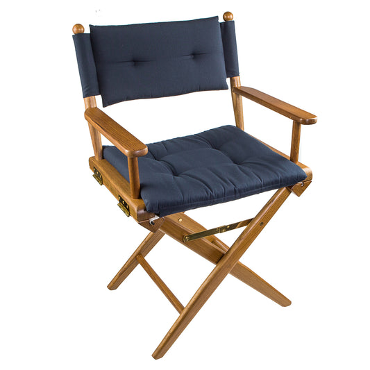 Whitecap Directors Chair w/Navy Cushion - Teak [61042]