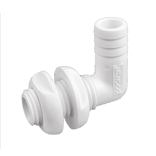 Attwood White Plastic 90 Degree Thru-Hull Connector - 1-1/8" Inner Diameter [3879-3]